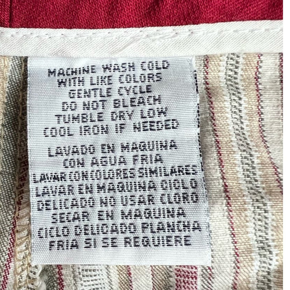 NWT Izod Hot Tropic Cropped Cargo Pants, Striped, Cranberry, size 16 - Picture 10 of 14